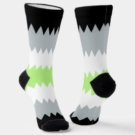 Groovy Boho ZigZag Abstrakt Agender Pride Flag Socken