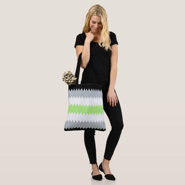 Groovy Boho ZigZag Abstrakt Agender Pride Flag Tasche (Am Model)