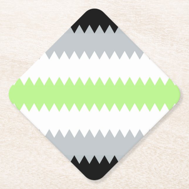 Groovy Boho ZigZag Abstrakt Agender Pride Flag Untersetzer (Vorderseite)