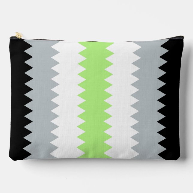 Groovy Boho ZigZag Abstrakt Agender Pride Flag Zubehörtasche (Vorderseite)