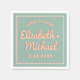 Groovy Bold Blue Pink Funky Serviette