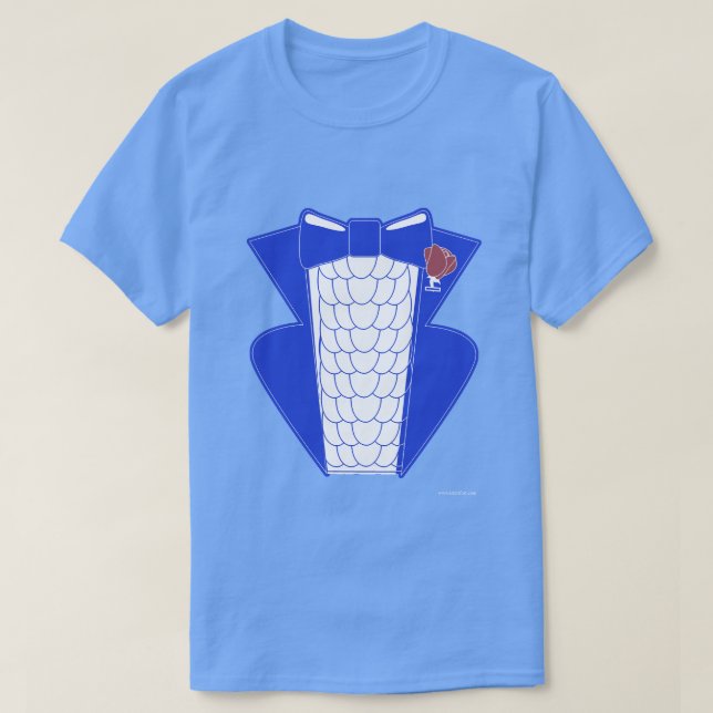 Groovy Bold Blue Tuxedo Style T-Shirt (Design vorne)