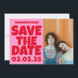 Groovy Bold Green Pink Red Funky Save the Date<br><div class="desc">Groovy Bold Green Pink Red Funky Save the Date</div>