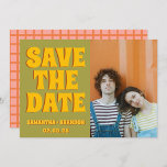 Groovy Bold Green Yellow Red Funky Save The Date<br><div class="desc">Groovy Bold Green Yellow Red Funky Save the Date</div>
