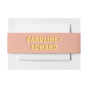 Groovy Bold Green Yellow Red Funky Wedding Einladungsbanderole