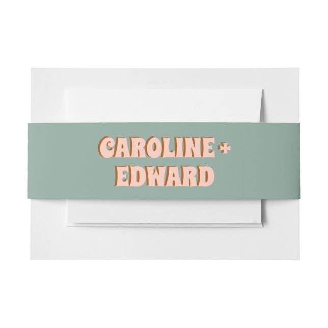 Groovy Bold Green Yellow Red Funky Wedding Einladungsbanderole (Vorderseite Beispiel)
