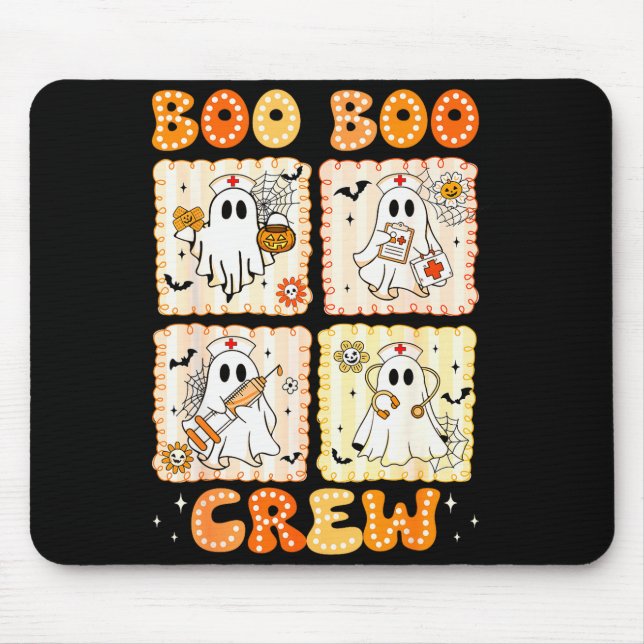 Groovy Boo Boo Crew Nurse Funny Ghost Women Hallow Mousepad (Vorne)