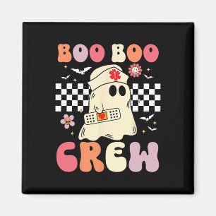 Groovy Boo Crew Nurse Funny Ghost Women Hallow Magnet