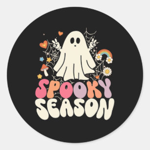 Groovy Boo Ghost Spooky Halloween Kostüme Mens K Runder Aufkleber