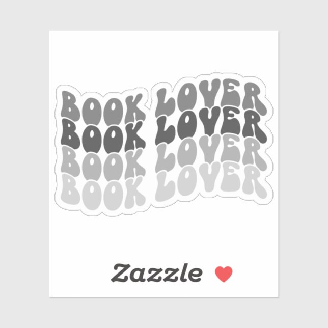 Groovy Book Lover Gray Multicolored Retro Vinyl Aufkleber (Blatt)