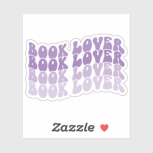 Groovy Book Lover Lila mehrfarbig Retro Vinyl Aufkleber