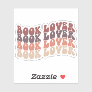 Groovy Book Lover Mutes mehrfarbiges Retro Vinyl Aufkleber