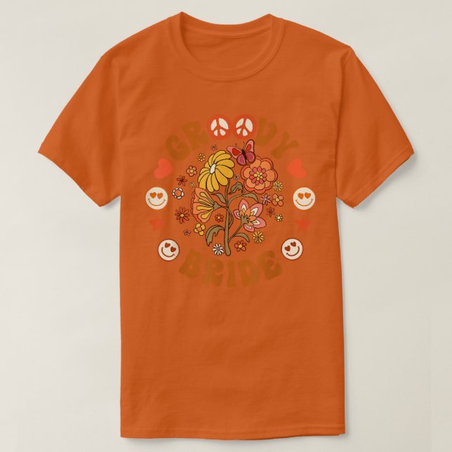Groovy Bride Matching Family Baby Dusche Retro Pea T-Shirt (Design vorne)