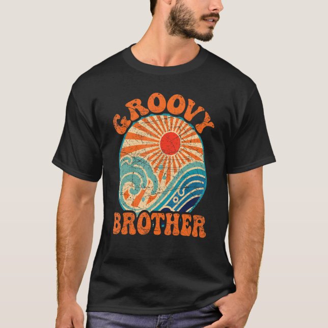 Groovy Brother 70er Ästhetische Nostalgie in den 1 T-Shirt (Vorderseite)