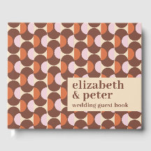 Groovy Brown Retro 70er Geometric Wedding