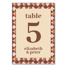 Groovy Brown Retro 70er Geometric Wedding
