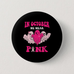 Groovy Brustkrebs Bewusstsein im Oktober tragen wi Button