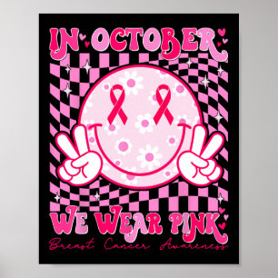 Groovy Brustkrebs Bewusstsein Männer Frauen Kinder Poster