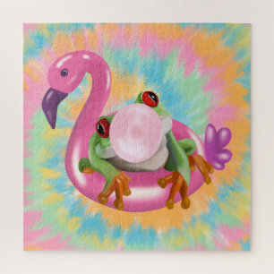 Groovy Bubblegum Blflügen Tree Frog Gefärbte Krawa