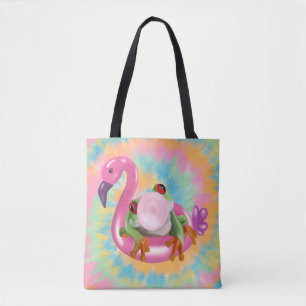 Groovy Bubblegum Blflügen Tree Frog Gefärbte Krawa Tasche