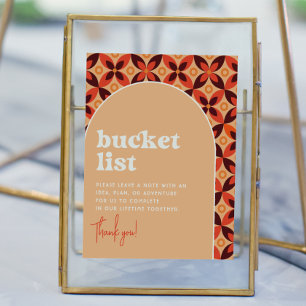 Groovy Bucket List Hochzeitsschild Poster