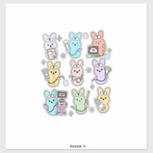 Groovy Bunnies Süßigkeiten Ultraschall Tech Ostern Aufkleber