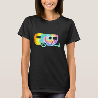 Groovy Camping Gefärbte Krawatte Camper Rv Trailer T-Shirt