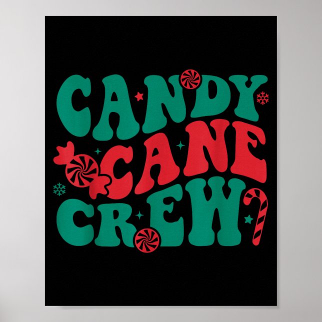 Groovy Candy Cane Crew Matching Family Group Squad Poster (Vorne)