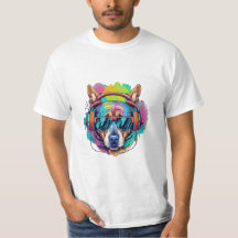 Groovy Canine Vibes : Cooler Hund mit Kopfhörern