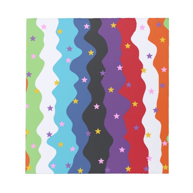 Groovy Celestial Stripe Bold Abstrakt Notizblock (Vorderseite)