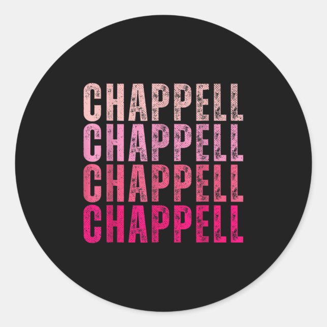 Groovy Chappell First Name D Chappell Tees Meme  Runder Aufkleber (Vorderseite)
