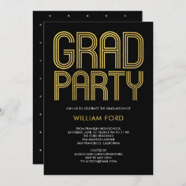 Groovy Charm EDITABLE FARBEN Abschluss Einladung