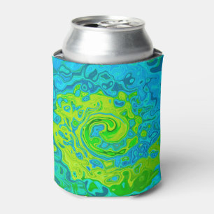 Groovy Chartreuse und Aquamarin Flüssigkeit Wirbel Dosenkühler