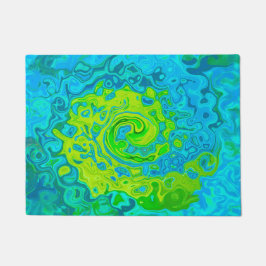 Groovy Chartreuse und Aquamarine Liquid Swirl Fußmatte