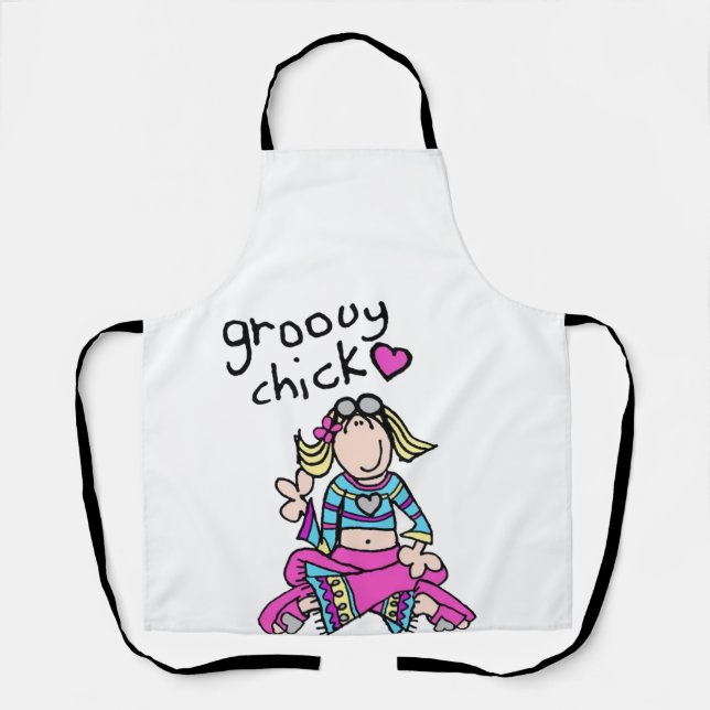 Groovy Chick T - Shirt - Girls Sweatshirt Schürze (Vorderseite)