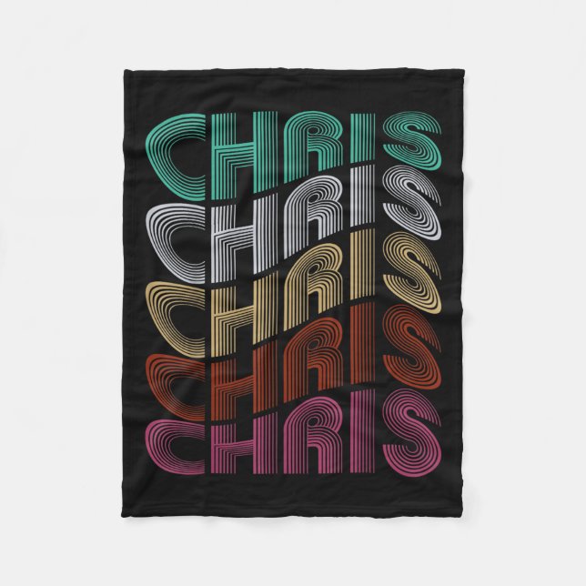 Groovy Chris D Name I Love Chris 70,80's Meme  Fleecedecke (Vorderseite)