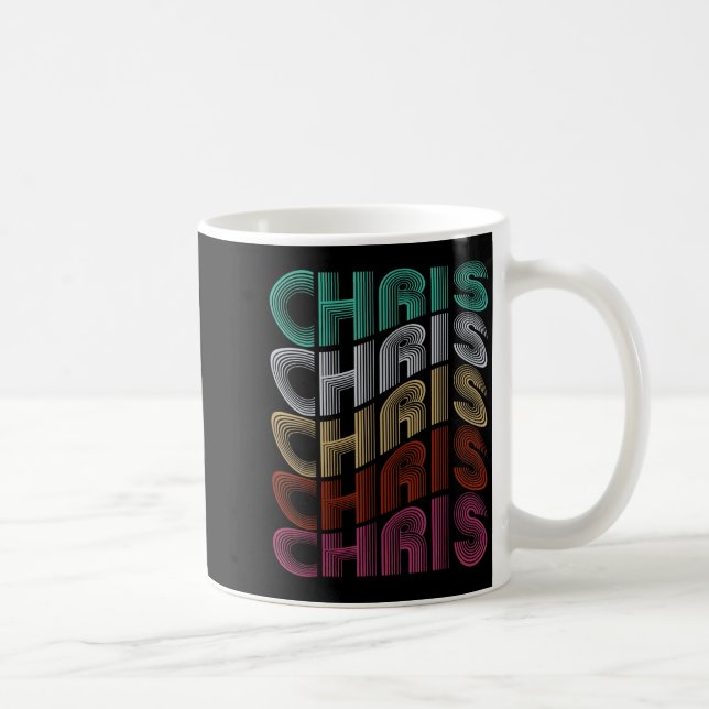 Groovy Chris D Name I Love Chris 70,80's Meme  Kaffeetasse (Rechts)