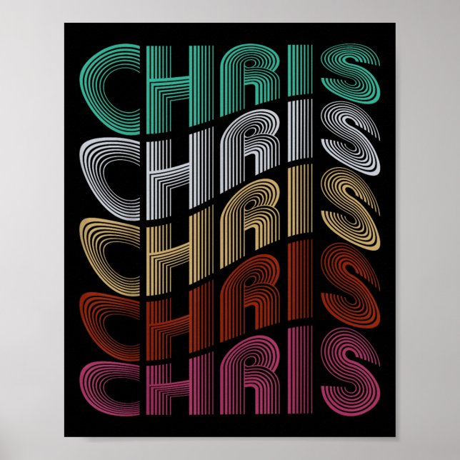 Groovy Chris D Name I Love Chris 70,80's Meme  Poster (Vorne)