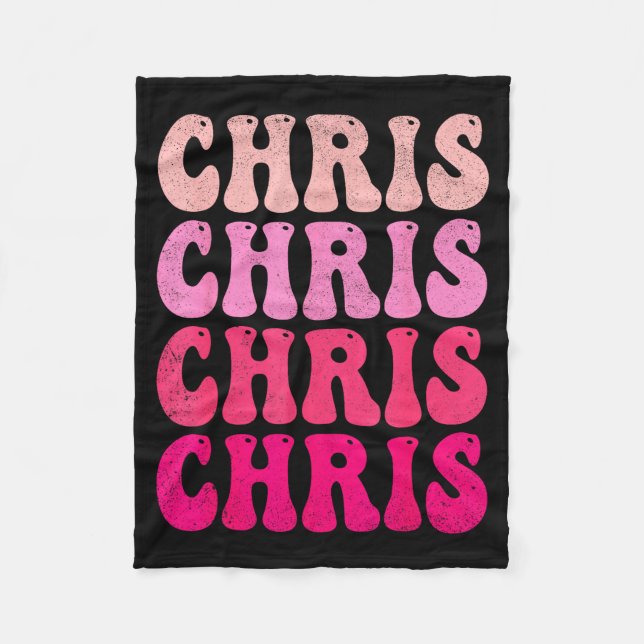 Groovy Chris First Name D I Love Chris Tees Meme  Fleecedecke (Vorderseite)