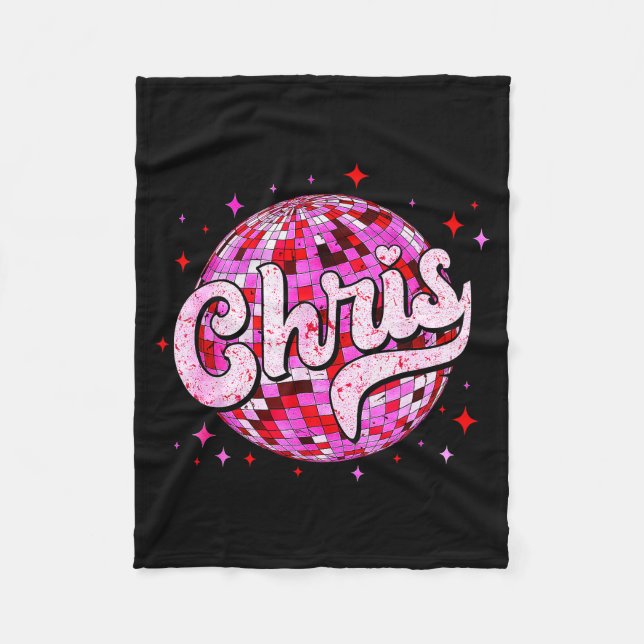 Groovy Chris First Name D I Love Chris Tees Meme  Fleecedecke (Vorderseite)