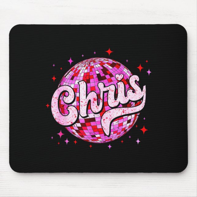 Groovy Chris First Name D I Love Chris Tees Meme  Mousepad (Vorne)