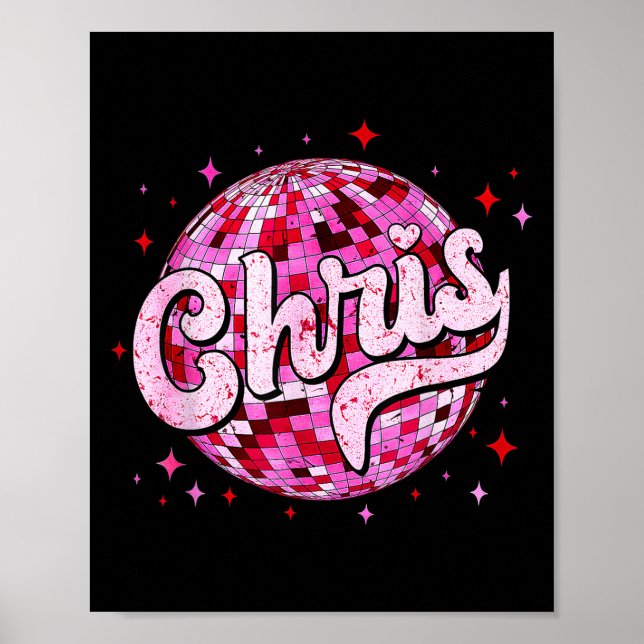 Groovy Chris First Name D I Love Chris Tees Meme  Poster (Vorne)