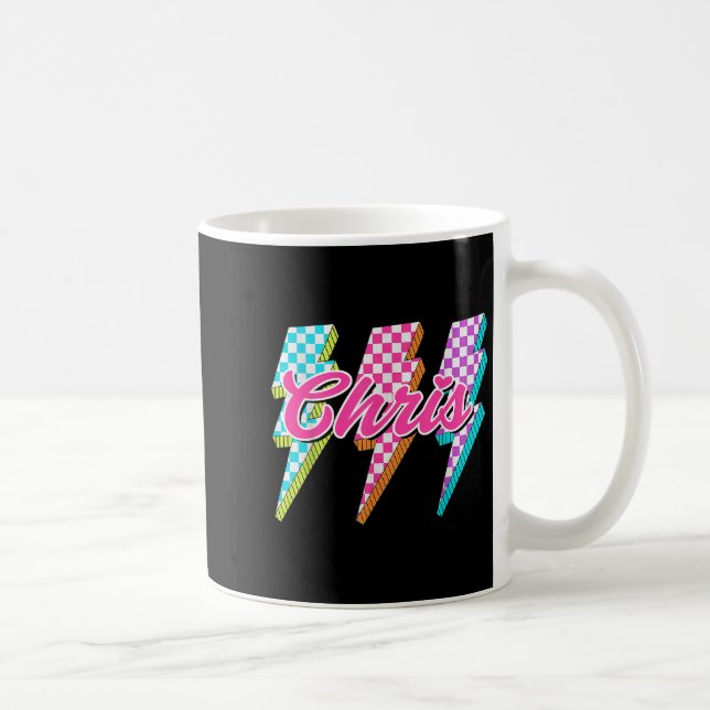Groovy Chris Lightning Bolt Checkered I Love Meme  Kaffeetasse (Rechts)