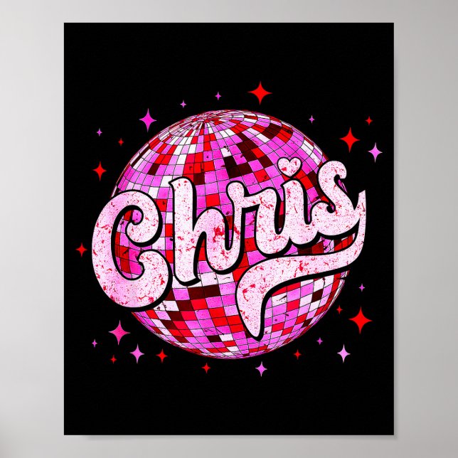 Groovy Chris Vorname D Ich Liebe Chris Tees Meme  Poster (Vorne)