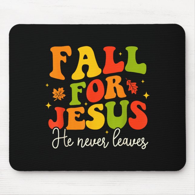 Groovy Christian Sayings Halloween Fall For Jesus  Mousepad (Vorne)
