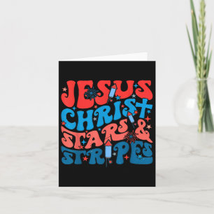 Groovy Christlich Jesus Christus Stars Streifen 4. Karte