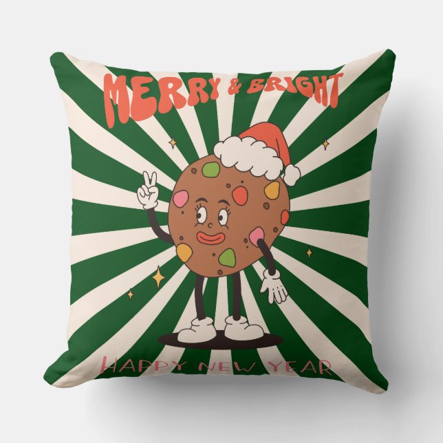 Groovy Christmas Day Throw Kissen (Vorderseite)