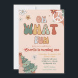 Groovy Christmas Geburtstagseinladung | Winter Einladung<br><div class="desc">Groovy Weihnachten Geburtstag Einladung. Bereit,  von dir personalisiert zu sein!</div>