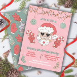 Groovy Christmas Hippie Santa Party Einladung<br><div class="desc">Holen Sie sich Groovy zu Weihnachten mit diesem niedlichen Hippie Peace Signing Santa mit Sonnenbrillen Einladungen. Alle Formulierungen können geändert werden! Weitere Änderungen können Sie in den Farben Grün, Rot, Blau und Rot vornehmen. Am unteren Rand sehen Sie "Gewollt, um dieses Design noch weiter zu anpassen? Klicken Sie auf das...</div>