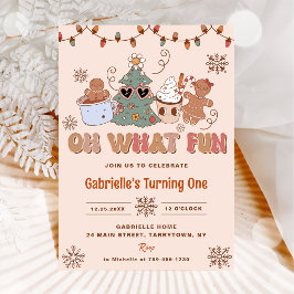Groovy Christmas Oh What Fun Birthday Party Einladung